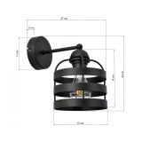 DEKORAT. STENSKA SVETILKA MILAGRO LARS BLACK 1XE27 MLP797