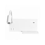 DEKORAT. STENSKA SVETILKA MILAGRO SHELF BELA 4W+5W+2W LED ML6343 NOČNA S POLIČKO