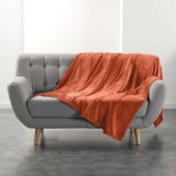 DEKORATIVNA ODEJA DOUCEUR D'INTÉRIEUR FLANELA 180X220 FLANOU TERRACOTTA ORANŽNA