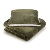 DEKORATIVNA ODEJA SVILANIT IN VZGLAVNIK HUG,OLIVE