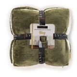 DEKORATIVNA ODEJA SVILANIT IN VZGLAVNIK HUG,OLIVE