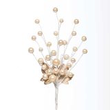 NAMIZNA DEKORACIJA GLOSSTYLE DEKORATIVNA VEJICA 25 CM Z BELIMI PERLAMI