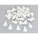 DEKORATIVNE LESENE SMREKE, BELE, 2.5 X 3CM, SET 1