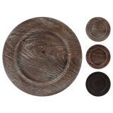 DEKORATIVNI KROŽNIK, IMITACIJA LESA, FI 33 CM, SORT