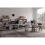 DELOVNA MIZA AR SHELVING PRO S PERFORIRANO STENO 150X150X60 POCINKANA