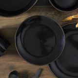 DESERTNI KROŽNIK HOME DECO 19 CM ČRN LISERE DORE KERAMIKA