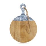 DESKA ZA REZANJE / SERVIRANJE Z ROČAJEM, MANGOV LES, MODRA FSC 100% SCS-COC-000256    43X30X2 CM