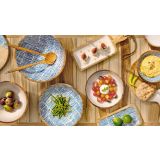 DESKA ZA REZANJE / SERVIRANJE Z ROČAJEM, MANGOV LES, MODRA FSC 100% SCS-COC-000256    43X30X2 CM