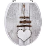 DESKA ZA WC ŠKOLJKO TENDANCE SIVA SRCE MDF INOX VIJAKI OUESSANT