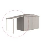 DODATKI ZA KOVINSKE HIŠKE BIOHORT 150X156 CM STRANSKA STREHA ZA EUROPA V 2/3/4A SREBRNA