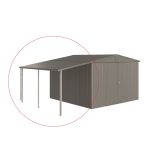 DODATKI ZA KOVINSKE HIŠKE BIOHORT 150X300 CM STRANSKA STREHA ZA EUROPA V 6/7