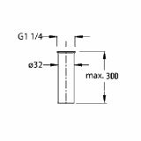 DODATNI DEL ZA VODOVOD UNITAS CEV ODTOČNA 32X300 DALJŠA