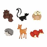 DROBNI ART.ZA USTVARJANJE RAYHER GUMBI GOZDNE ŽIVALI 2 CM, 6 KOSOV