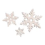 DROBNI ART.ZA USTVARJANJE RAYHER LESENE SNEŽINKE BELE 12 KOS MAVRIČNE