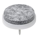 DRSNIK Z ŽEBLJIČKOM HETTICH DIY FI 24X21 MM, SINTETIČNI FILC, BEL,  V ZAVOJU JE 16 KOS