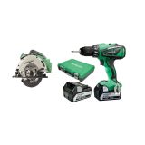 AKUMULATORSKI VRTALNIK VIJAČNIK HITACHI DS18DBEL-WJ + AKUMULATORSKA KROŽNA ŽAGA