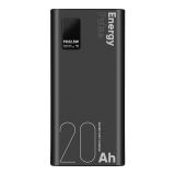 ENERGY PULSE ZUNANJA BATERIJA POWERBANK 20000 MAH 22,5W - ČRNA