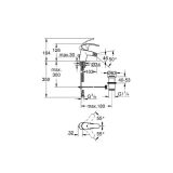 PIPA ZA BIDE GROHE EUROSMART NEW ZA BIDE STOJ, ZG. DEL SIFONA