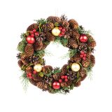 VRATNI RDEČE ZLAT VENEC FI 34 CM