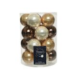 STEKLENE BUNKE V PERLA/ZLATI/RJAVI BARVI, 20 KOSOV, PREMER 60 MM