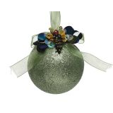 BUNKA ZA NOVOLETNO JELKO ZELENE BARVE Z ŽUŽELKO, FI 80 MM