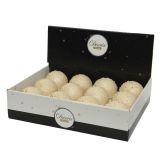 BUNKA ZA NOVOLETNO JELKO ZLATE BARVE S POSIPOM, FI 80 MM