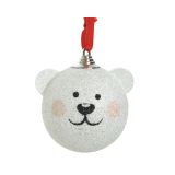 BUNKA ZA NOVOLETNO JELKO BELI MEDVEDEK, FI 80 MM