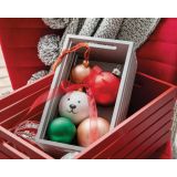 BUNKA ZA NOVOLETNO JELKO BELI MEDVEDEK, FI 80 MM