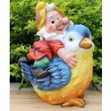 FIGURA, OKRASNA PALČEK NA PTICI VIŠ 36 CM