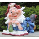 FIGURA, OKRASNA PALČEK Z REGO IN KNJIGO VIŠ 16 CM