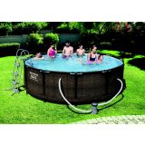 BAZEN S KOVINSKO KONSTRU. BEST WAY FRAME POOL POWER STEEL RATAN DELUXE SET 366X100