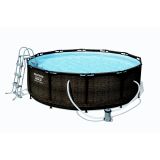 BAZEN S KOVINSKO KONSTRU. BEST WAY FRAME POOL POWER STEEL RATAN DELUXE SET 366X100