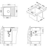 NERJAVNO POMIVALNO KORITO ALVEUS GALEO 10, SATIN 615X500 MM