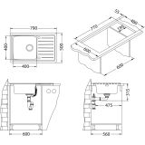 NERJAVNO POMIVALNO KORITO ALVEUS GALEO 20, SATIN 790X500 MM