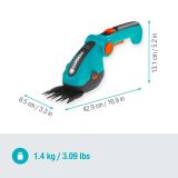 GARDENA BATERIJSKE ŠKARJE ZA TRAVO COMFORTCUT LI + REZILO ZA GRMIČEVJE