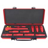 GARNITURA IZOLIRANIH DOLGIH 12-KOTNIH NASADNIH KLJUČEV 1/2" UNIOR V KOVINSKI KAS. 10-24 MM/11-DEL. ART. 190VDE12P11L (625166)