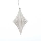 OKRASEK ZA JELKO GLOSSTYLE GEO 3D 7X7X12 CM BELE BARVE