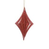 OKRASEK ZA JELKO GLOSSTYLE GEO 3D 7X7X12 CM RDEČE BARVE