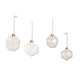 STEKLENA BUNKA R+W GEOMETRIJSKE OBLIKE 8 CM BELA IN SIVE SORTIRANO