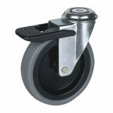 GIBLJIVO KOLO Z ZAVORO LIV-KOLESA 75 MM PU L10.5 2-811 G10 DRSNI LEŽAJ