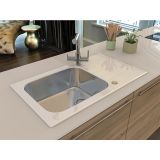 STEKLENO POMIVALNO KORITO ALVEUS GLASSIX UP 40, BELA 860X500 MM