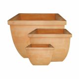 GLINENI ZUNANJI LONEC GREEN POTTERY KVADRATNI NIŽJI V SETU 45.35.27 Z ROBOM