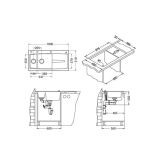 GRANITAL POMIVALNO KORITO ALVEUS APPELLES 70, STEEL-G04M 1000X510 MM