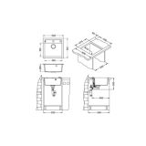 GRANITAL POMIVALNO KORITO ALVEUS FORMIC 20, G03M CHOCOLATE 520X510 MM