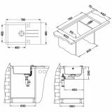 GRANITAL POMIVALNO KORITO ALVEUS ROCK 130, G53 OAT 780X480 MM