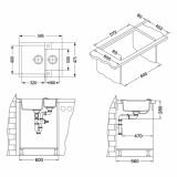 GRANITAL POMIVALNO KORITO ALVEUS ROCK 80, G91 CARBON 595X475 MM