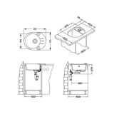 GRANITAL POMIVALNO KORITO ALVEUS ROLL 40, G22 TERRA 595X475 MM