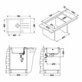 GRANITAL POMIVALNO KORITO ALVEUS SET GRAMER, G55 BEIGE ROCK 130 + AZETA P