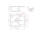 GRANITAL POMIVALNO KORITO INTER CERAMIC ICGS 8220 ČRNO