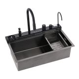 GRANITAL POMIVALNO KORITO INTER CERAMIC SMART IN PIPA ČRNA